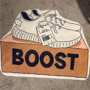 White and Orange Boost Rug Nike Area Rug Air Boost Shoes Carpet EUC